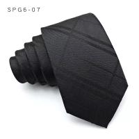 Corbata De Lujo Para Hombre Estrecha Y Fina De 6CM En Color Negro Con Patrones Sólidos Y Puntos Jacquard Para Negocios Y Fiestas - details 9