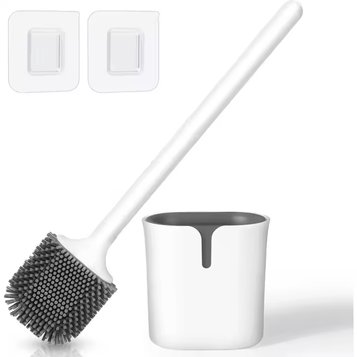 Escobillas de Baño de Silicona Cepillo de Baño con Soporte Limpieza Profunda para Baño - 1