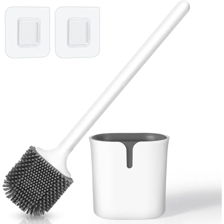 Escobillas de Baño de Silicona Cepillo de Baño con Soporte Limpieza Profunda para Baño - 1