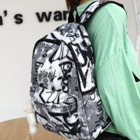 Mochila escolar de gran capacidad con grafiti para estudiantes, mochila informal de moda para mujer, mochila escolar con colgante de dibujos animados para niña que se desplaza - details 17