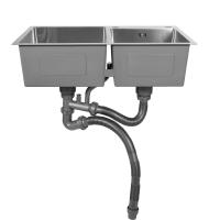 Moderno Acero Inoxidable Doble Bol con Desagüe 30 x 17 x 8.27 pulgadas Perfecto para Cocina y Baño - details 2