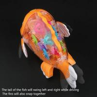 Juguete eléctrico musical con columpio para peces con luces y engranajes transparentes, juguetes sensoriales educativos interactivos para niños, regalos de cumpleaños - details 1