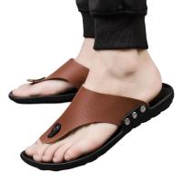 Zapatillas de verano para hombre Chanclas para hombre Zapatillas de playa Sandalias marrones Zapatos cómodos Zapatos de baño antideslizantes Zapatos de hombre - details 3