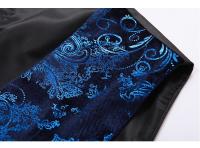 Chaleco steampunk dorado para hombre, talla asiática sin mangas, chaleco delgado, azul, rojo, plateado - details 7
