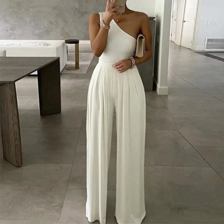 Mono de mujer de pierna ancha estampado, moderno y elegante, novedad de 2025 - 1