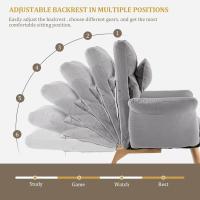 Relájate con reposapiés, sillón reclinable con respaldo ajustable 360 ° Sillón de televisión de terciopelo con marco de madera - details 12