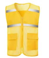 Chaleco reflectante para construcción nocturna, red de pesca con múltiples bolsillos, chaqueta voluntaria para grandes eventos, chaleco informal con cierre de cremallera para verano - details 13