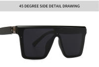Toyear-gafas de sol cuadradas para hombre y mujer, lentes de sol de marca de diseñador de lujo, a la moda, Estilo Vintage, montura grande, parte superior plana, UV400 - details 2