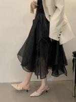Nuevo stiletto tacones altos bolsa cabeza sandalias mujer francés con falda noche brisa vacío solo zapatos zapatos de mujer - details 11