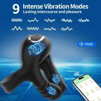 Leten Vibrador APP Control Anillo Vibrador Retraso Eyaculación Juguetes Sexuales para Hombres Pareja Anillo Dick Manga - details 2