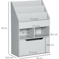 Compartimentos 2 Cubos y Cajón Móvil con 4 Ruedas Librería Infantil para Habitación de Niños - details 4