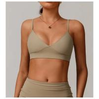 Sujetador deportivo de secado rápido de alta elasticidad para mujer, ropa deportiva ajustada, correa de hombro ajustable, Yoga, Fitness - details 0