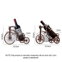 Estante de exhibición de botellas de vino para bicicleta, soporte de copa de vino Retro, decoraciones de mesa de comedor de Bar, organizador de vino, carro creativo - details 0