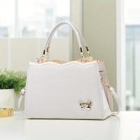 Bolso Cruzado Versátil Correa Desmontable, Herrajes Dorados, Cierre de Cremallera, Accentos Blancos y Dorados, Lazo Decorativo Ideal para Uso Casual y Profesional, Bolso de Oficina Moderno, Forro de Poliéster - details 2