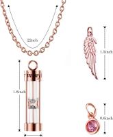 Collar de Cremación de Cenizas Reloj de Arena Temporal con Piedra Natal - details 0