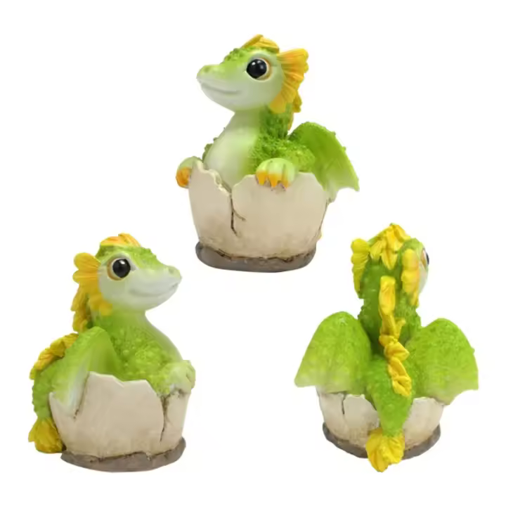 Mini Jardín de Hadas Figura de Dragón de Resina Adorno de Animales de Estimulación 2pcs - 1