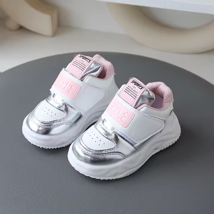 Nuevos zapatos deportivos para niños, superficie de cuero, antideslizantes, casuales, ligeros, para correr - 1