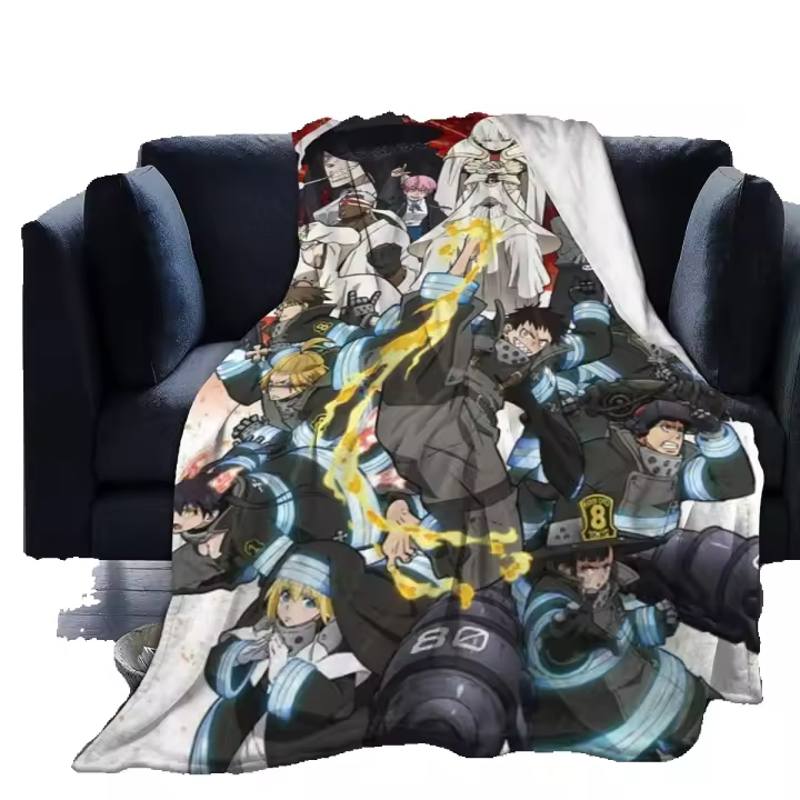 Fire Force-Manta de tiro de microforro polar ultrasuave, para sala de estar, impresa en 3D, 50x40 inch-X27 - 1