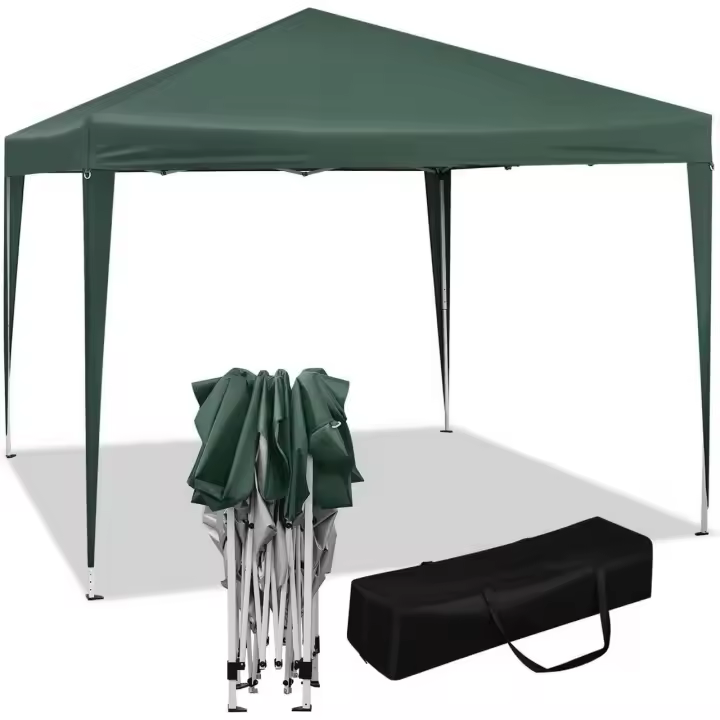 Tienda de fiesta Pabellón emergente Protección solar impermeable Terraza Festival marquesina 3x3m verde - 1