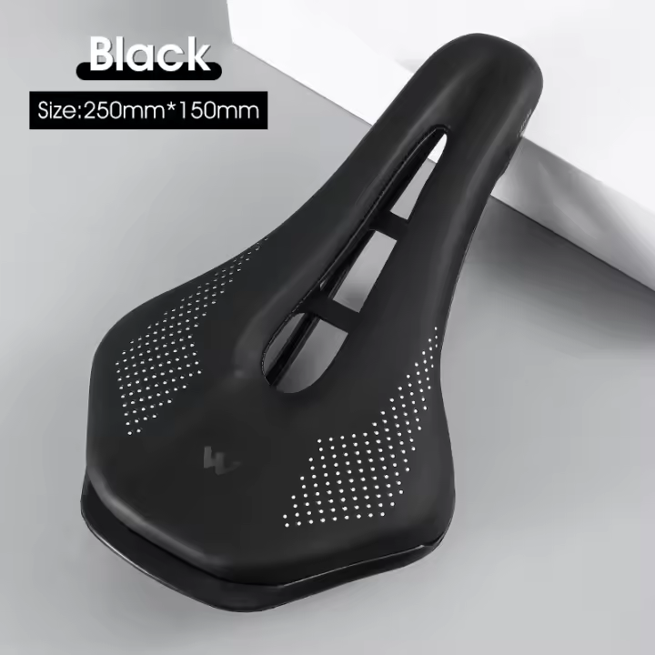 Asiento de Bicicleta Profesional WEST BIKING Ultraligero Hueco de Cuero Suave para Carreras de Bicicletas de Montaña y Carretera - 1