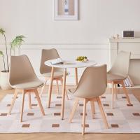 Juego de comedor moderno de 4 sillas, estructura conjunta, mesa redonda, mesa de cocina - details 1
