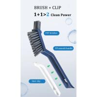 Cepillo multiusos para limpieza de huecos de suelo de azulejos de baño, cepillo de limpieza manual con ranura para ventana, herramienta de cocina para esquina de pared del hogar. - details 2