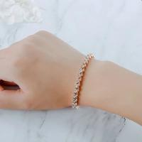 Pulsera elegante para mujer, cadena de circonita cúbica, diamantes de imitación, brazalete con incrustaciones brillantes, regalos - details 10