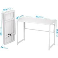 Pequeño Espacio, Ahorrar Espacio Escritorio de Computadora Doméstico, Blanco - details 1