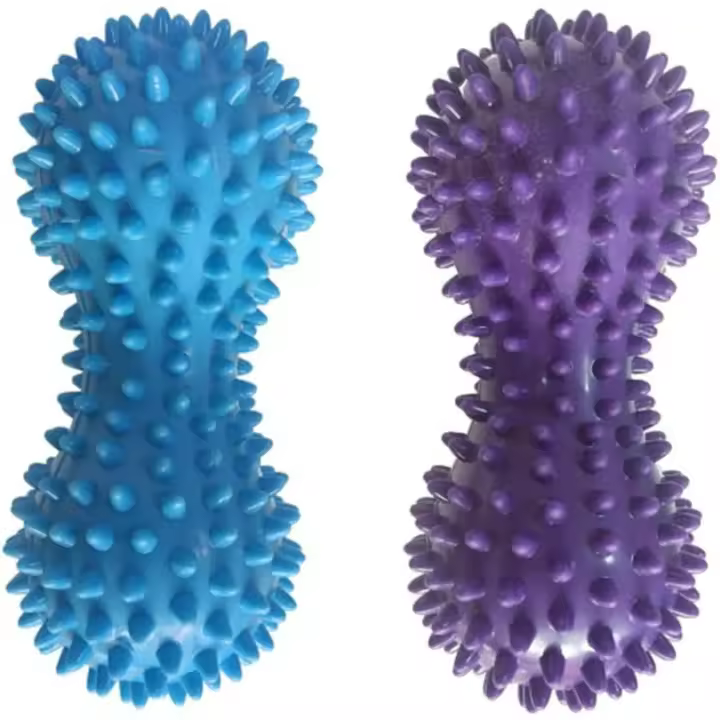 Bola de masaje de cacahuete, rodillo de Lacrosse doble con púas, punto gatillo para reflexología de estrés, terapia muscular profunda del pie, 2 paquetes - 1