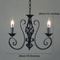 Candelabro Industrial de hierro forjado, 3, 5, 6 luces, candelabro vintage, lámpara colgante retro en blanco y negro, venta al por mayor - details 1