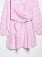 Vestido de rayas con cuello en V para mujeres europeas y americanas - details 9