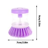 Plato para olla de lavado de cocina con relleno de líquido al presionar no daña la sartén, dispensador automático de cepillo de limpieza - details 24