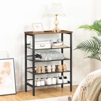 Zapatero, Zapatero de 6 Niveles, Estantería para Zapatos, Estantes de Malla Ajustables, para Entrada, Pasillo, Dormitorio, Estructura Metálica, Marrón Rústico y Negro - details 35