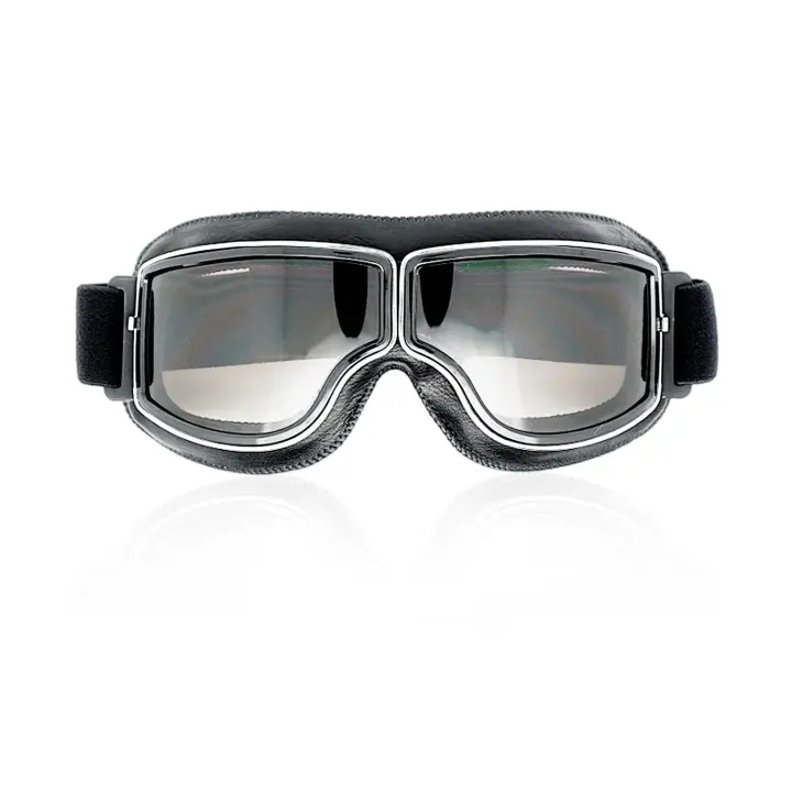 1 par de gafas de moto, gafas de piloto retro, gafas de protección cortavientos, accesorios - 1