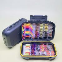 40/102 Uds Kit de moscas para pesca con mosca Surtido de moscas Señuelo de pesca de lubina y trucha con caja para moscas con moscas secas/húmedas Cebos artificiales para moscas Ninfas Streamers Popper Worms - details 3