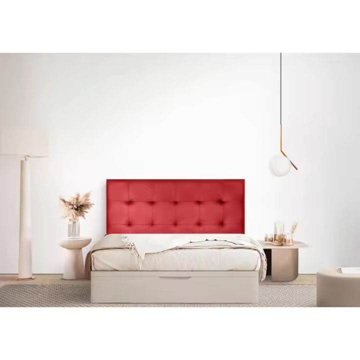 Tapiz de Cabeza de Cama de Polipiel Azahar Modelo Nairobi Tamaño 170cm x 120cm x 8cm Blanco - 1
