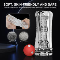 Taza masturbadora masculina automática, vibración, mamada, succión de pene, máquina vibradora, silicona transparente, Coño suave, Vagina, Juguetes sexuales, productos para adultos para hombres - details 6