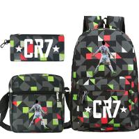 Mochila ligera de estilo sencillo para hombre y mujer, morral escolar con capacidad para ordenador portátil, 3 piezas, CR7 - details 14