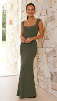 Vestido sin espalda ajustado de color sólido 2025, camisola sexy con abertura para mujer, estilo medio a largo para mujer - details 4