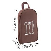 Bolsa de almacenamiento de utensilios de cocina para acampar al aire libre, organizador de utensilios de cocina, contenedor de utensilios de cocina, bolsa portátil para vajilla de barbacoa y Picnic - details 5