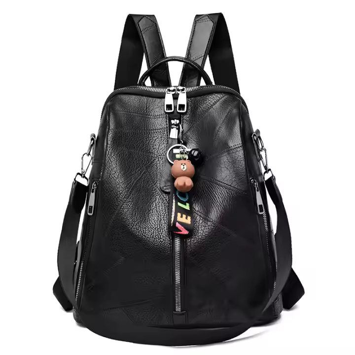 Mochila colgante de cuero suave versión coreana, gran capacidad, multifuncional, bolso de un solo hombro de doble uso - 1