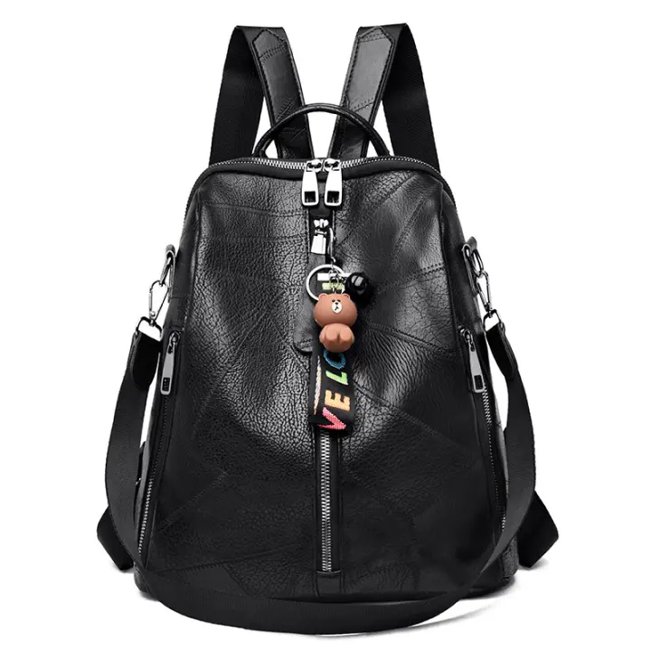 Mochila colgante de cuero suave versión coreana, gran capacidad, multifuncional, bolso de un solo hombro de doble uso - 1