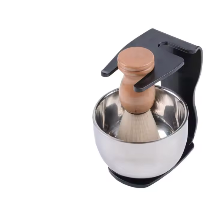 Juego de cuidado de limpieza para hombre, cuenco de espuma para afeitar, afeitado de peluquero, barrido de barba de nailon - 1