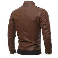 Chaqueta de Cuero para Motocicleta para Hombres 2025 Ajuste Delgado, Ropa Exterior Ligera - details 3