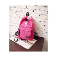 Mochila de nailon de estilo Preppy para estudiantes, bolso escolar informal de Color sólido, grande, de viaje para adolescentes - details 9