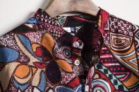 Camisa de lino de manga corta para hombre, camisa de flores de estilo étnico indio, novedad de verano, 2019 - details 17