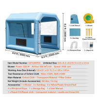 Cabina de pintura inflable SucceBuy, cabina de pintura inflable. Equipado con potentes sopladores y sistema de filtro de aire. - details 4