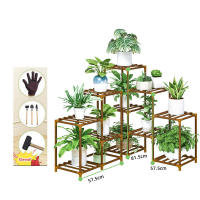 Soporte de plantas de madera para interiores y exteriores, estante de exhibición de plantas de escalera, estante de almacenamiento de plantas de balcón, soporte de estante de flores - details 8