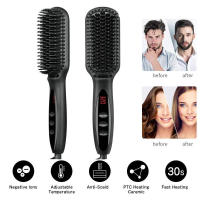 Fast Heating Anti Scald Beard Straightening Comb for Men Professional Hair Styling Straightener Brush for Women Auto Shutoff - details 8