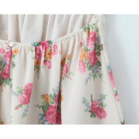 Vestidos 2025 Verano Mujer Sexy Espalda Descubierta Patchwork Estampado Floral Vestido de Tirantes Cintura Alta Línea A Mini Vacaciones Casual Robe - details 10
